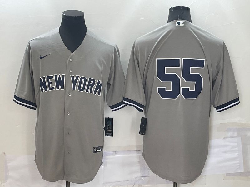 Men New York Yankees #55 No Name Grey Dream Game 2022 Nike MLB Jersey->new york yankees->MLB Jersey